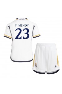 Real Madrid Ferland Mendy #23 Jalkapallovaatteet Lasten Kotipeliasu 2023-24 Lyhythihainen (+ Lyhyet housut)